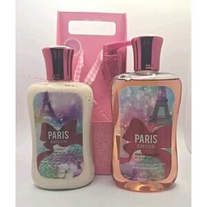 Bath & Body Works Paris Amour 8oz Lotion and 10oz Shower Gel/ Pump Gift Set P2D